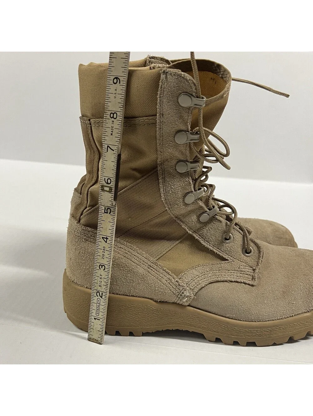 McRae Footwear Mens Tan Suede Vibram Military Combat Boots Size 7R